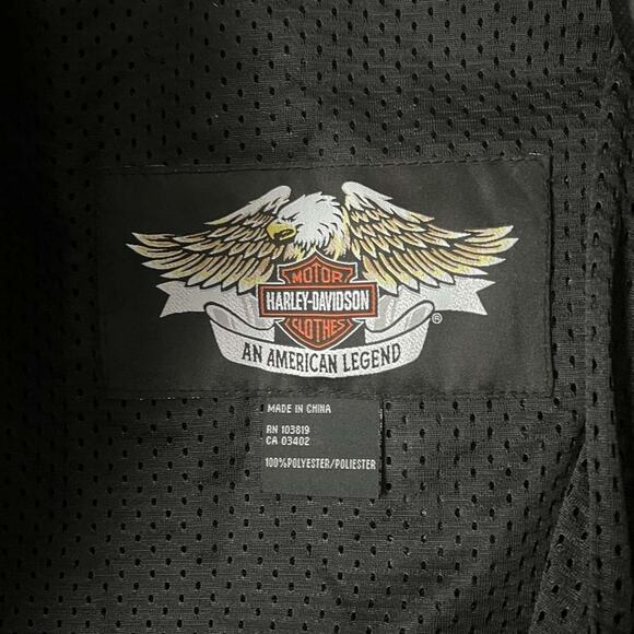 Harley-Davidson Eagle Men’s Black Mesh Jacket Size M - Picture 5 of 6